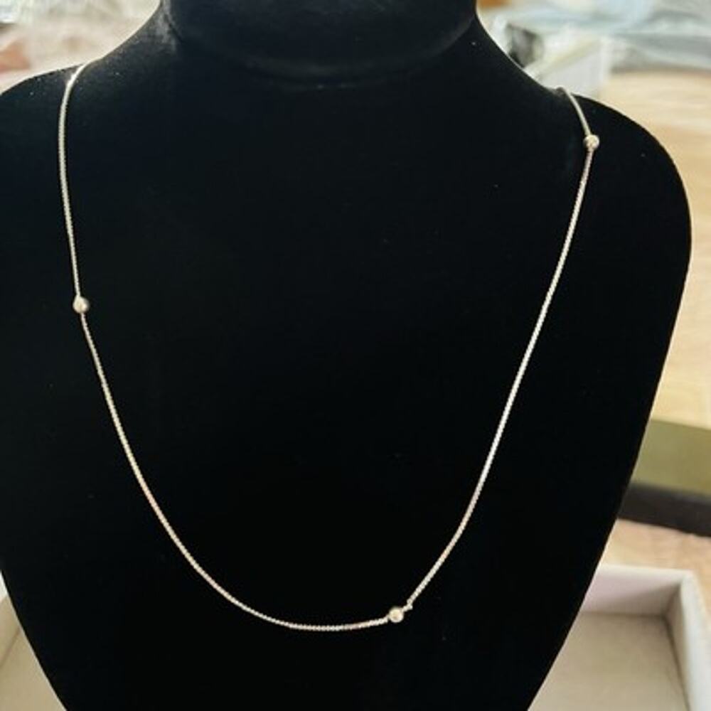925 Silver Necklace With Silver Balls - 24”